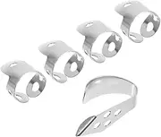 Mikinona 1 Set Stainless Steel Guitar Thumb Finger Picks Set Durable Picks for Ukulele Banjo Guitar Ergonomic Design for Enhanced
