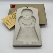 VTG colonial of Cape Cod Christmas Cookie Mold Gingerbread Girl NEW in Box
