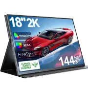 Portable Gaming Monitor 18" 2K 144Hz Laptop Monitor Dual USB C HDMI Screen