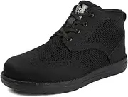 [NIFOFISE] Steel Toe Boots for Men Womens，High-Cut Indestructible Construction Wide Work Safety Shoes Slip Resistant Comfortable Lightweight Breathable Boots Zapatos de Trabajo para Mujer