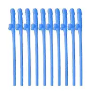 10 Pack Straws, Reusable Pennis Straws, 19cm Straws For Bars, Hen , Wedding Fev-Ribn 10pcs-blue