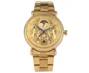 FORSINING Men's Automatic Mechanical Watch Stainless Steel Wrist Watches-Golden