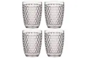 4x Tate Geometric 350ml Acrylic Tumbler Drinking Water Juice Round Cup Clear