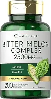 Bitter Melon Capsules | 1000mg | 200 Count | Non-GMO & Gluten Free Extract | Complex Supplement | by Carlyle