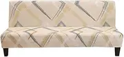 Stretch Armless Sofa Cover 2/3 Seater Futon Slipcovers Universal Armless Sofa Bed Cover Furniture Protector for Foldable Futon Armless Couch Cover with Elastic Bottom (Color : #67, Size : 160-190cm