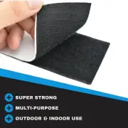 HOOK and LOOP Self Adhesive Fastener Tape Sew On Black Fastening Sticky Strap
