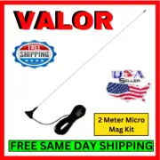 Valor MM144B 2 Meter Micro Magnet 1/4 Wave 50W Antenna w/ Cable BNC Connect Kit
