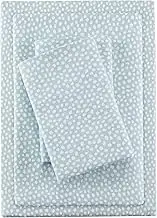 True North by Sleep Philosophy Cozy Flannel Warm 100% Cotton Sheet - Novelty Print Animals Stars Cute Ultra Soft Cold Weather Bedding Set, Full, Aqua Dots 4 Piece