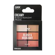OXX Cosmetics Creamy Blush and Highlight Palette - Sunkissed