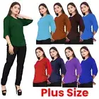 Plus Size Girl's New Fancy Top Chiffon Top Casual Office wear 3/4 Sleeve C52