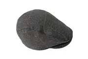 DENTS Tweed Flat Cap Wool Ivy Hat Driving Cabbie Quilted - Black