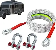 Tow Rope Straps - Professional Recovery Ropes, Tow Rope Recovery Kit | Towing Strap Trailer Cord with High Strength, Replace Ropes for Trucks Ditch Swamp Buried Tires Wheels Off