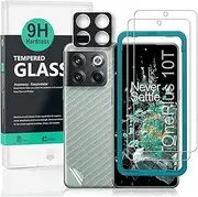IBYWIND Screen Protector For OnePlus 10T 5G(6.7 Inches),with 2Pcs Tempered Glass,1Pc Camera Lens Protector,1Pc Backing Carbon Fiber Film[Fingerprint Reader,Easy to install]