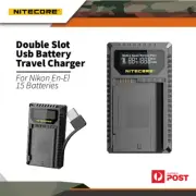 Nitecore Double Slot Usb Battery Travel Charger Nikon En-el 15 Batteries Unk2