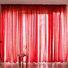 (Red 1x2.7m)Simple Style Polyester Window Voile Tulle Curtain Sheer Panels US