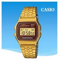在飛比找Yahoo!奇摩拍賣優惠-經緯度鐘錶 CASIO手錶 冷光經典復古金色電子錶 中性款 