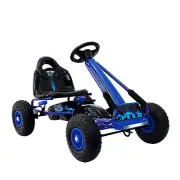 Rigo Kids Pedal Go Kart Ride On Toys Racing Rubber Car Tyre Blue 3yrs Old Up NEW
