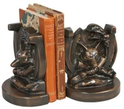 Bookends Bookend EQUESTRIAN Lodge Fox in Horseshoe Resin Hand-Painted Hand-Cast