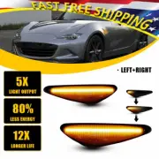 2X Smoke LED Dynamic Side Light Marker Signal Lamp For Mazda 2016-22 MX-5 Miata (for: Mazda)