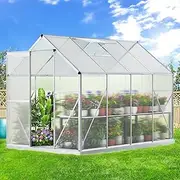 ALFORDSON Greenhouse Garden Shed Cover, Walk-in Tunnel Green House with Ventilation Windows, Aluminium Steel Frame Grow Tent for Gardening Plants Flowers, 2.5x1.9x1.8M