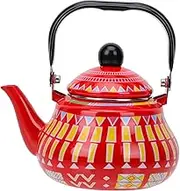 iplusmile Capacity Enamel Kettle Water Heating Pot for Home Office Use Stylish Teakettle with Elegant Design Geometric Shape for Tea Lovers