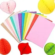 BAOFALI 14Pcs/Set Honeycomb Paper Pads for DIY 3D Craft and Pop-Up Cards; 30 layers 2cm Glue line Honeycomb Tissue Pad Assorted ColorsGreat for Crafts Cardmaking Embellishments ( 8.3x5.8inch )