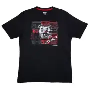 AND1 Mens Black Basketball Boombox Graphic Tee Short Sleeve Crewneck T-Shirt