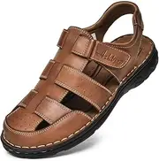 [Arkbird] Men's Sandals, Closed Toe Leather Fisherman Outdoor Hiking Sport Shoes Summer