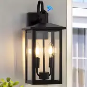 SHIMR Dusk to Dawn Outdoor Lighting, 17" H Large Exterior Light Fixture Wall ...