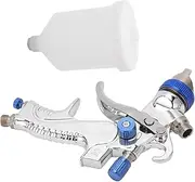 Spray Gun, Aluminum Alloy Body, Brass Nozzle Spray Gun Kit with Pressure Gauge for Base Coat, Clear Coat, Primer, 24cm Spraying Width, 1/4 Inch Inlet Port, Feed Spray Gun Set