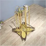 2 Side Storage Hanger Stacker Cart,Movable Stand Hanger Holder with 4 Brakes Universal Wheels for Laundry Room Retail(Gold)