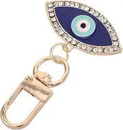 [Minkissy] Bling Evil Eye Keyring Alloy Geometric Design Keychain Keyring for Women Men