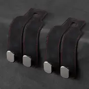 Car Hooks for Headrest,Car Seat Back Storage Hook for Headrest,Headrest Hooks for Purses and Bags,Car Hooks Leather (Black 2 Pack)