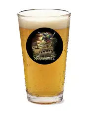 Jimmy Buffett - Margaritaville (Black) 16oz Pint Beer Glass Pub Barware Seltzer