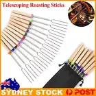 16x BBQ Fork Telescoping Marshmallow Roasting Sticks Extendable Campfire Skewers