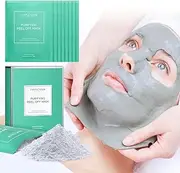 Peel-Off Face Mask with Tea Tree Oil & Mint - Alginate Cleansing Mask for All Skin Types - Natural Cosmetics Spa Quality - 8 x 30 g