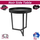 Noir Coffee /Side Table Modern Elegant Round Industrial Black Metal Frame Indoor