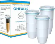 [OHFULLS] ZR-017 Replacement Filter for Pitchers, Compatible with ZeroWater Pitchers and Dispensers, 3-Pack