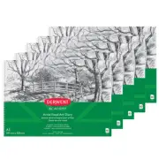 5pc Derwent Academy 350 gsm A3 80pg Spiral Visual Art Diary Paint/Sketch/Pad