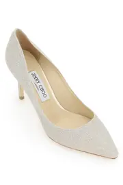 [JIMMY CHOO] Romy 85 Dusty Glitter Pumps 41 Silver