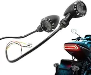 Motorcycle Turn Indicator Lights - 2X Front Metal Indicator Lights for Motorcycle - Aluminum Alloy Yellow Beam Safe Riding Solution for Traveling, Commuting
