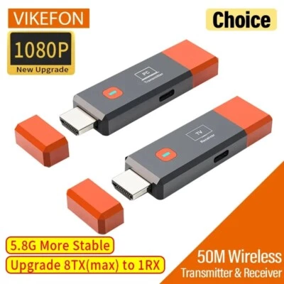 1080P 50M Wireless HDMI Transmitter Receiver Adapter TV Stick Dongle extender