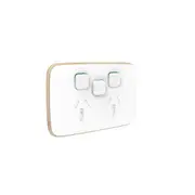 Clipsal Iconic Essence cover frame, 3 switches & 2 sockets, 10 A, hori, arctic white - E3025XC-AW