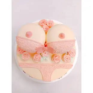 丁字褲胸部雙層造型蛋糕-(8-12吋)-花郁甜品屋3025台中生日蛋糕