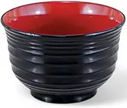 J-Kitchens TA Ryusen Soup Bowl (Soup Bowl, Bowl, Wan, Lacquerware), Vermilion Kurochi, 4.4 x 4.3 x 2.8 inches (11.1 x 11.1 x 7.1 cm), Heat Resistant ABS Resin, Made in Japan, Dishwasher Safe