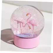 Snow Globe, Pink Flamingos Snow Globe for Kids, Glitter Glass Flamingo - Pink