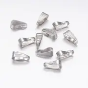200Pcs Iron Snap on Bails Findings For Jewelry Making Platinum Color 8.5x3.5x4mm