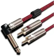 Premium Audio Cable Angle Mono Jack 1/4” 6.35mm to Dual RCA Compatible with Guitar Electric Organ TS Jack Splitter Cable 1M 1.5M 2M 3M 5M 8M(5meter)