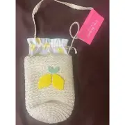 ISAAC MIZRAHI NEW YORK Straw Mini Tote bag Lemon w/ tag 【sold as it is】