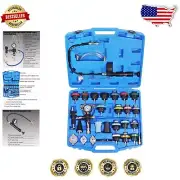 Complete 28PCS Radiator Leak Tester and Coolant Refill Kit with Gauge & Adapters